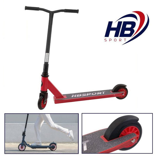 Hb Sport Kompakter Scooter mit 2 Metallrädern für Jungen/Mädchen | Rot