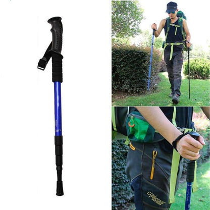 TREKKINGSTOCK METALL TELESKOPISCH UND REGULIERBAR WANDERUNGEN SPAZIERGANG BLAU