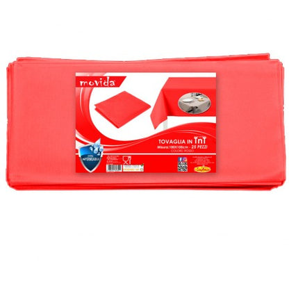 25 St. TISCHTUCH AUS VLIESSTOFF TISCHTÜCHER FÜR PARTYS RESTAURANTS KNEIPEN BARS 100x100cm ROT