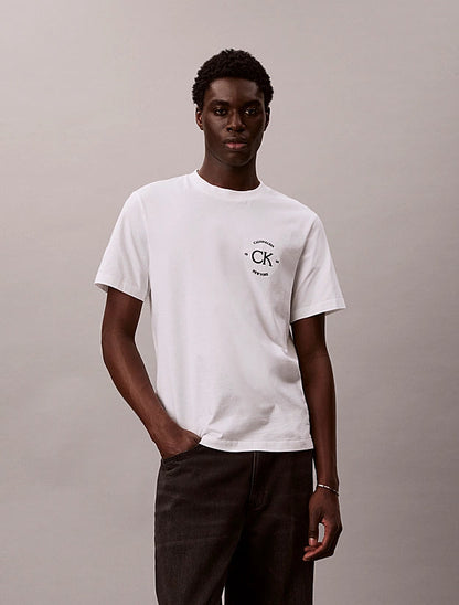 Calvin Klein T-shirt Uomo April Graphic LV04RE825GY AF Bianco Cotone