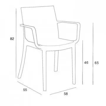 Matrix Sessel - Stapelbarer Sessel aus Polypropylen Maße: cm 55 x 58 x 82 H