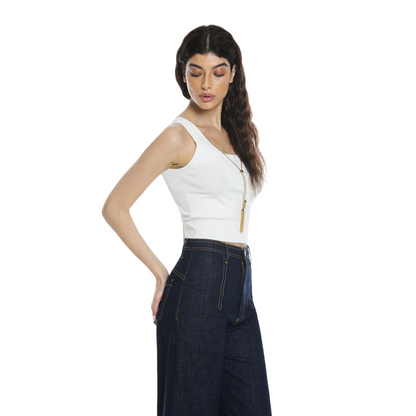 Relish Canotta Corta Donna Dolomis con accessorio RDP2402067008 Latte