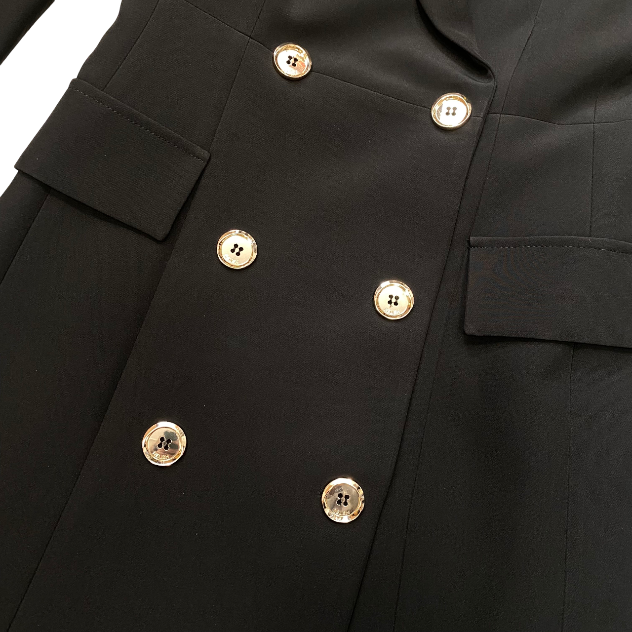Relish – Abito Donna CRUZ Corto M.7/8 Effetto Giacca Doppiopetto con Revers e Tasche RDA2509006001 Nero | Eleganza Sartoriale, Struttura Femminile e Versatilità Made In Italy