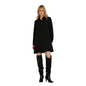 Relish – SOFFIO Short Long-Sleeved Women's Dress with Shirt Collar RDA2509006043 Black | Minimal Chic, Versatile Fit and Made in Italy Class