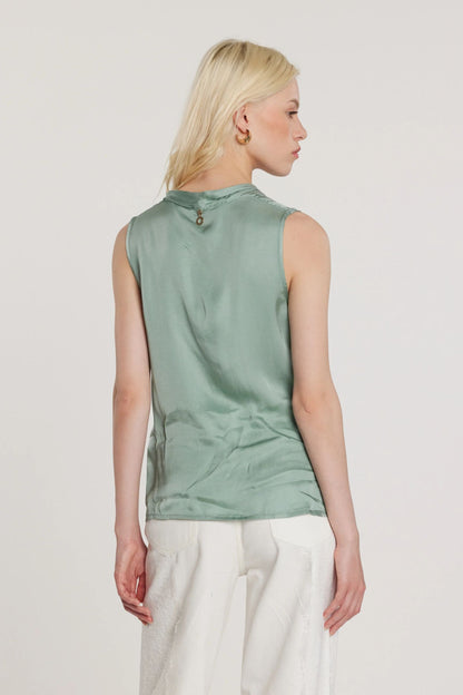 Relish Blusa WOLFY smanicata con scollo morbido raso RDP2603055017 verde ghiaccio