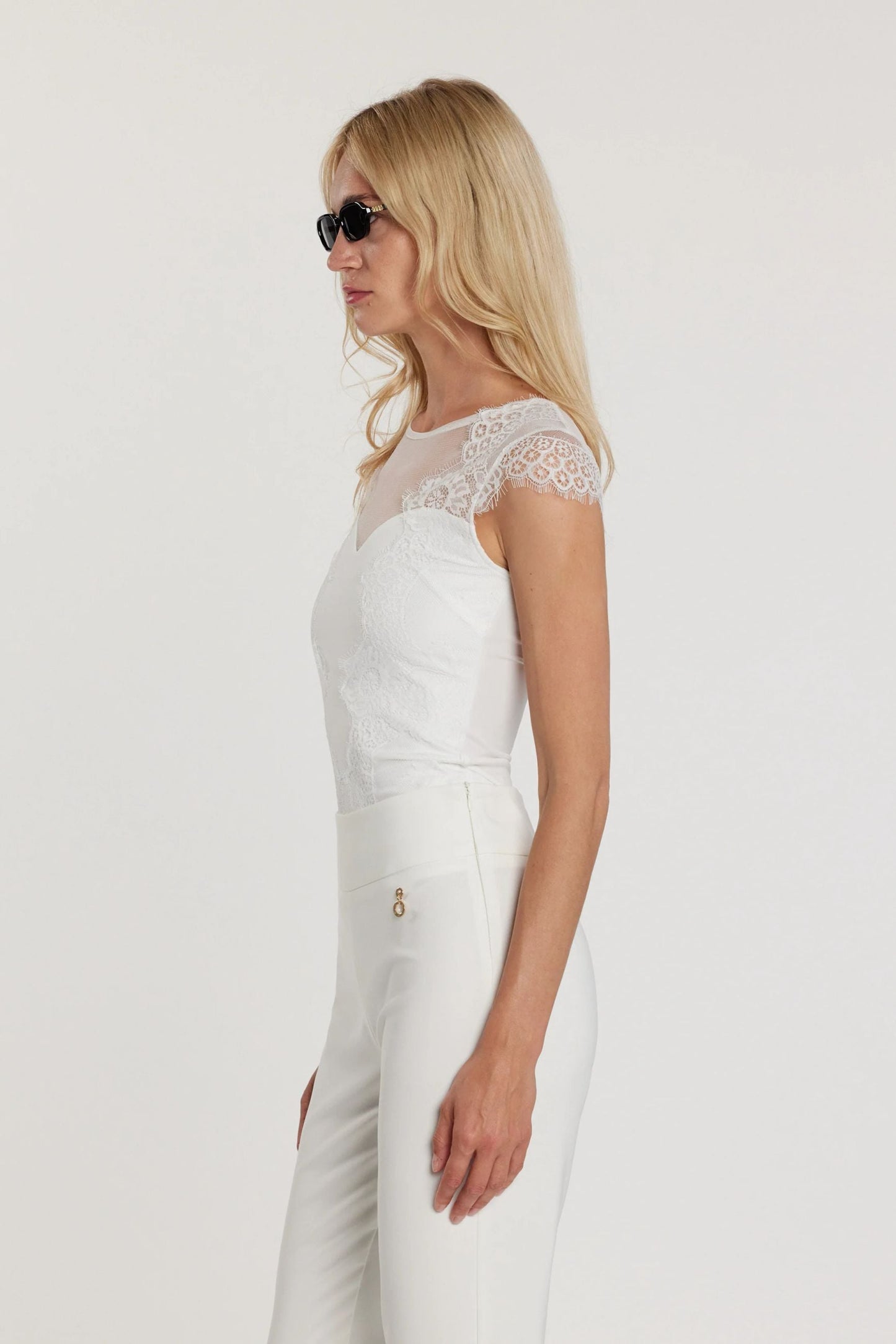 Relish Body BASIS Donna Maniche Corte Inserti Tulle Pizzo Milk - RDP2603006066 1101