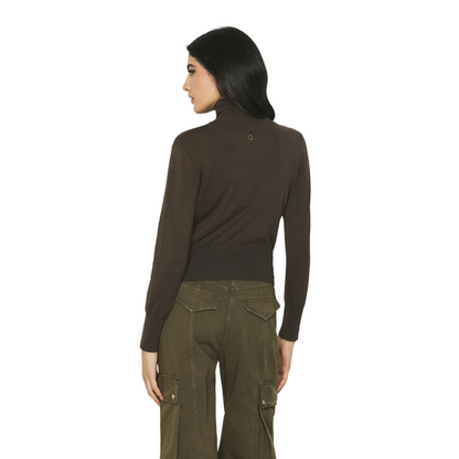 Relish Maglia Manica Lunga Collo Alto Incrocio Giulietta RDA2402054034 Cioccolato