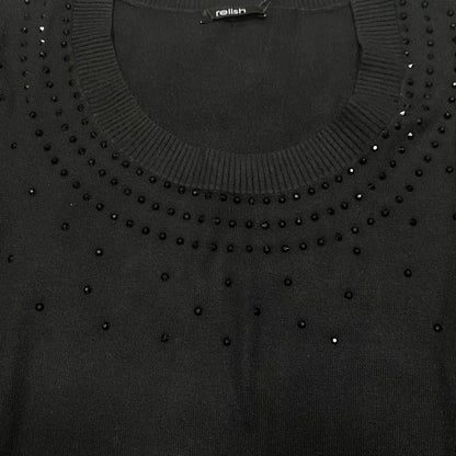 Relish maglia manica lunga con scollo ampio con strass Morgana RDA2402605059 nero
