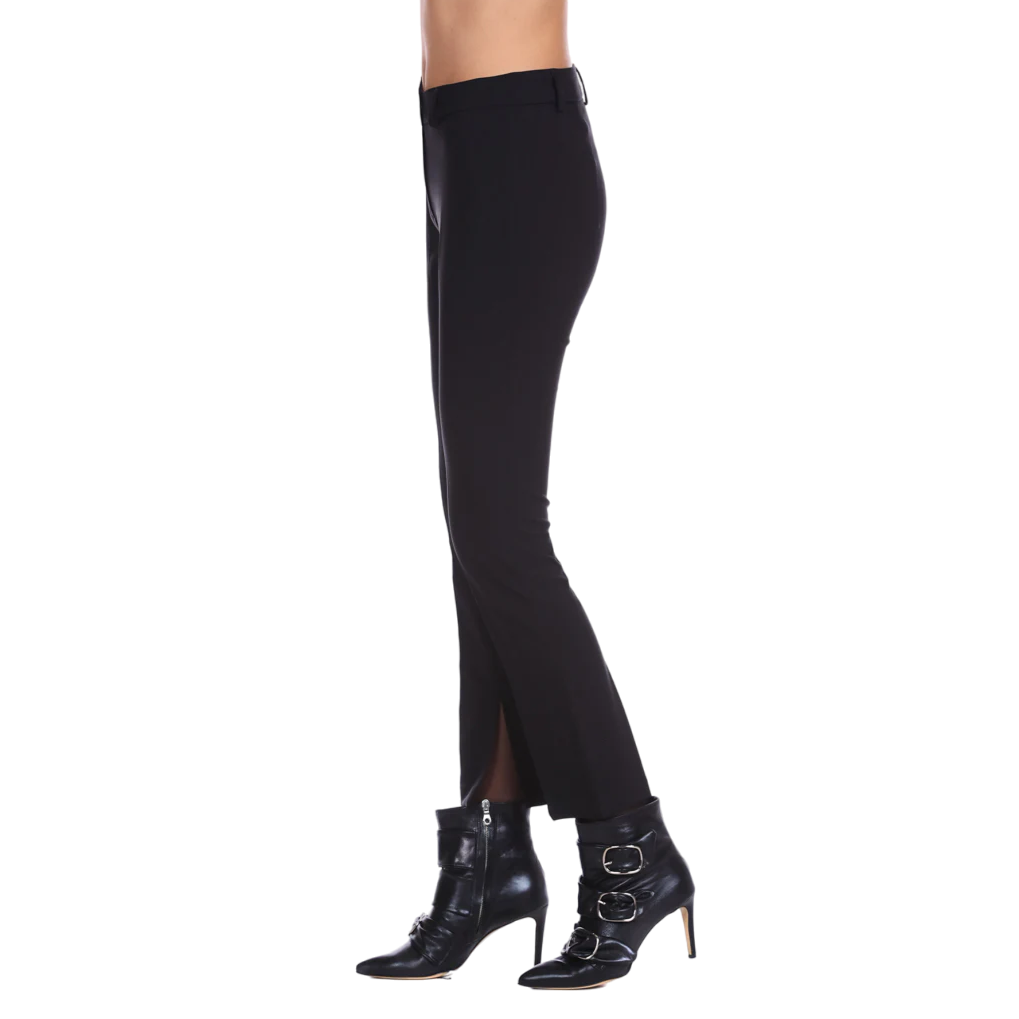 Relish pantalone casual da donna CISARINA a vita alta sigaretta con spacchi fondo RDP2407006074 nero