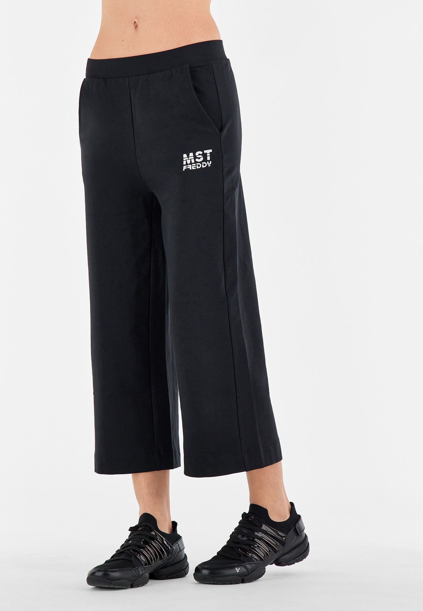 Freddy Pantalone Palazzo in Felpa Elasticizzata S2WMAP5 black
