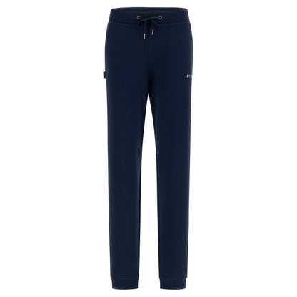 Freddy pantalone sportivo in interlock  con stampa in argento e fondo con polsino S3WBCP8 B94 blu navy