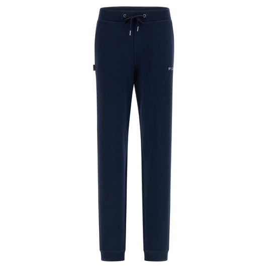 Freddy pantalone sportivo in interlock  con stampa in argento e fondo con polsino S3WBCP8 B94 blu navy