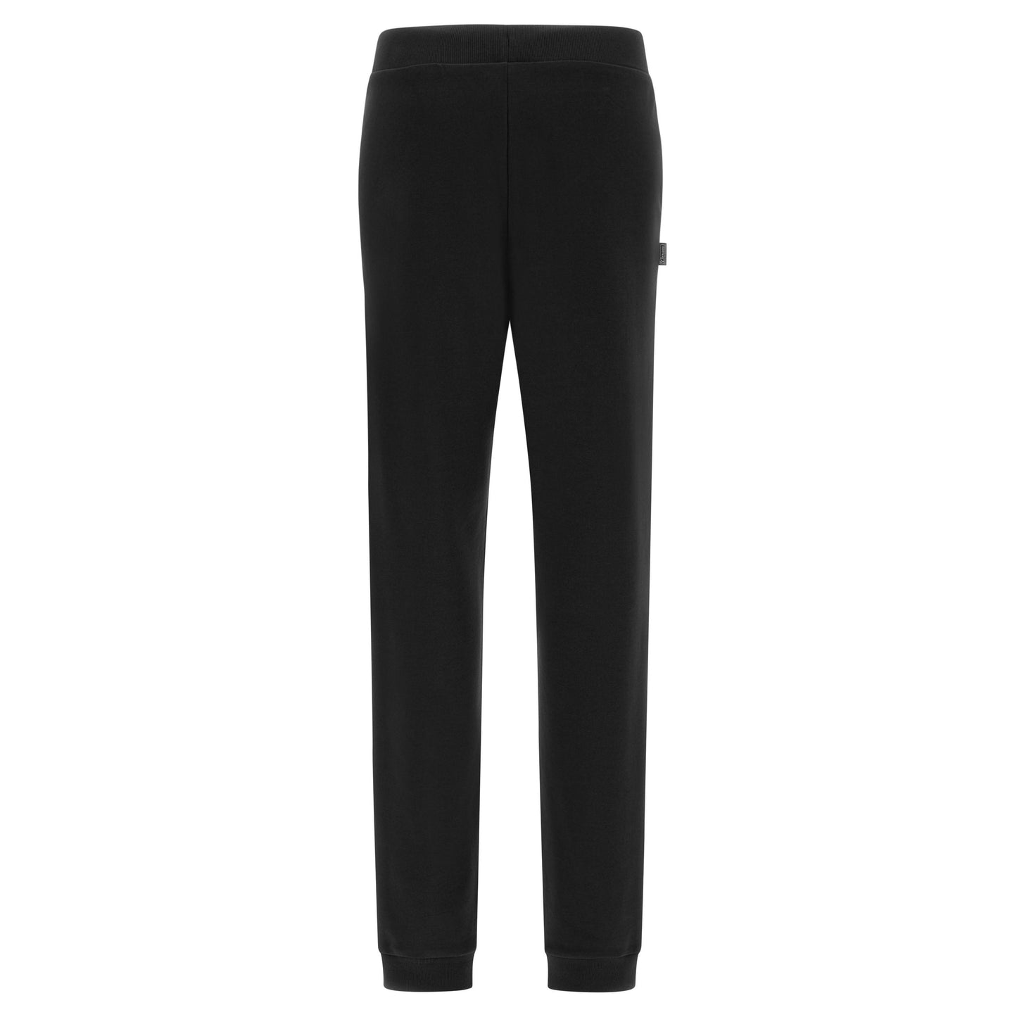 Freddy pantalone sportivo in interlock  con stampa in argento e fondo con polsino S3WBCP8 N black