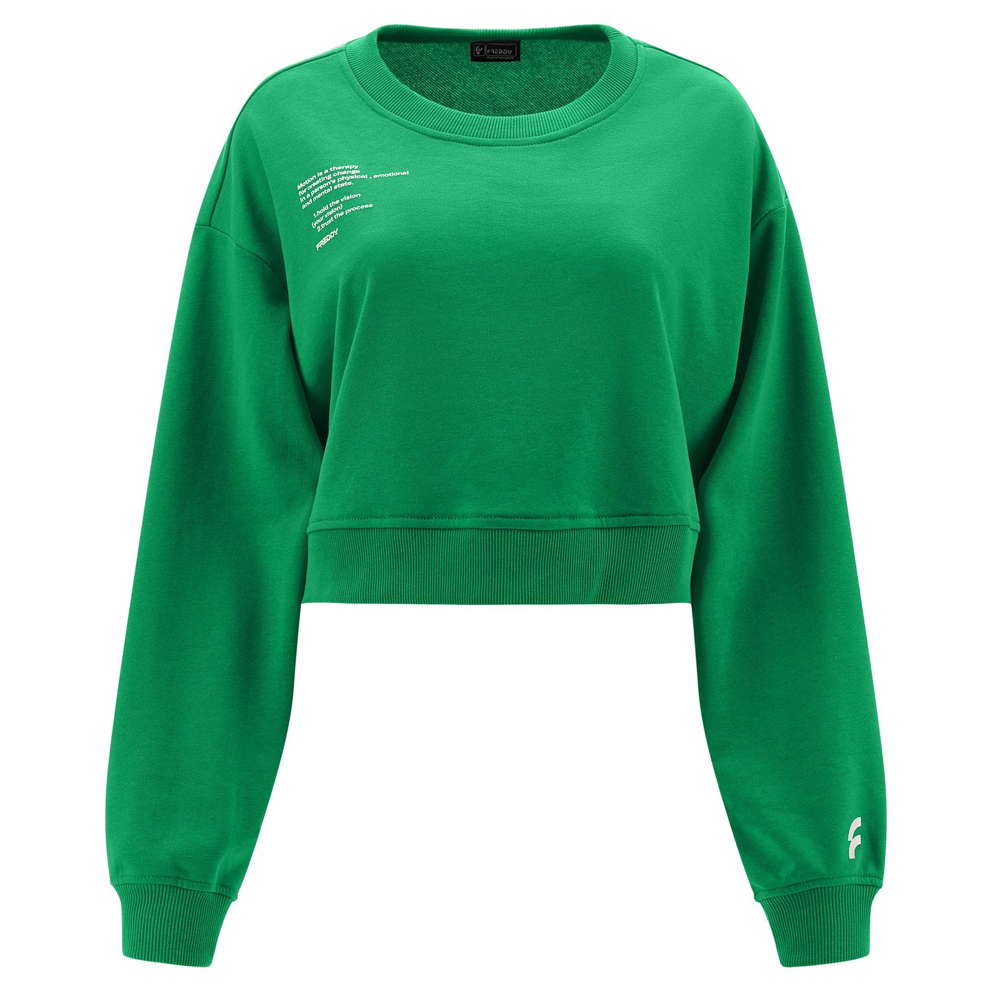 Freddy felpa leggera da donna corta  S3WGZS1 V87 verde