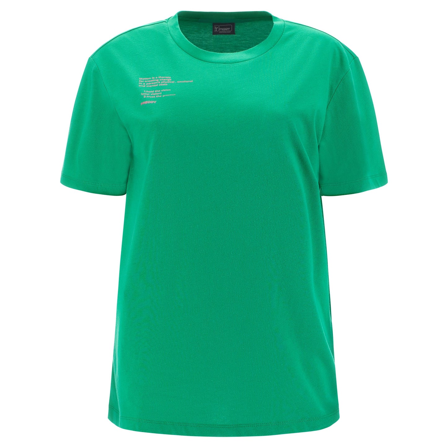 Freddy T-shirt da donna in cotone e stampa lettering S3WGZT4 V87 bright green