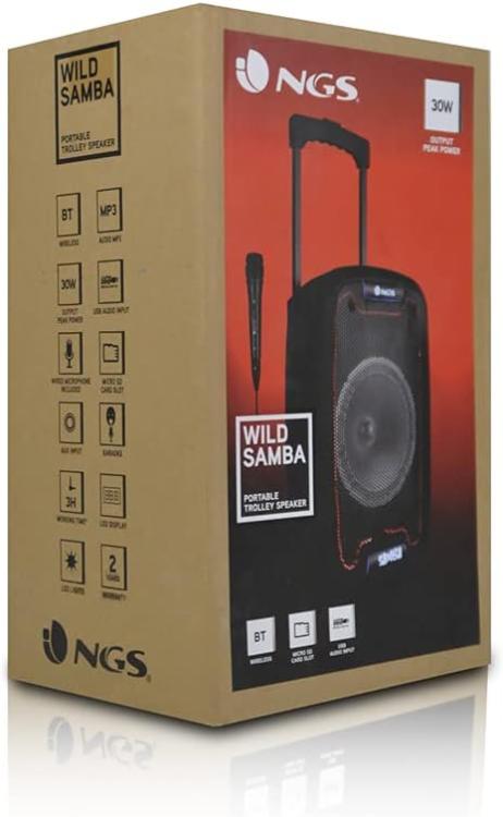 Ngs Speaker Wild Samba Portatile Bt + Mic Wiederaufladbar 30W Bluetooth Lautsprecher