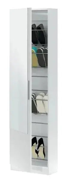 Scarpiera Alta con Specchio Bianco