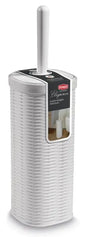 Elegance Wicker-Effect Plastic Toilet Brush Holder 11.5x40 cm – Various colors