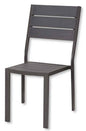 Tenerife Chair 62x45x88h cm - Metal Frame and Grey Wood Effect HDPE Slats