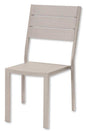 Tenerife Chair 62x45x88h cm – Painted Metal and Beige Wood Effect HDPE Slats