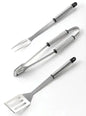 Set di 3 Pezzi di Barbecue in Acciaio Inox