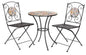 Garden set with mosaic table and 2 floral chairs