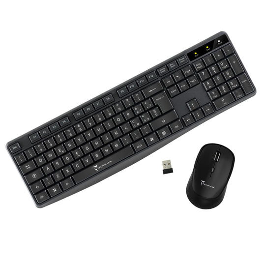 Techmade Combo Set Tastiera + Mouse Wireless Keyboard Layout Italia Pc/Portatile