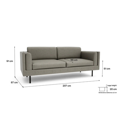 3-Sitzer-Sofa CHELSEA - Taupe