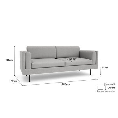3-Sitzer-Sofa CHELSEA - Silber