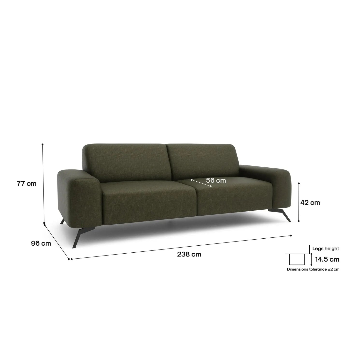 3-Sitzer-Sofa SOHO - Grün