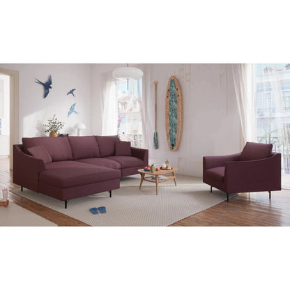 4-Sitzer Ecksofa ALFAMA - Burgunderrot