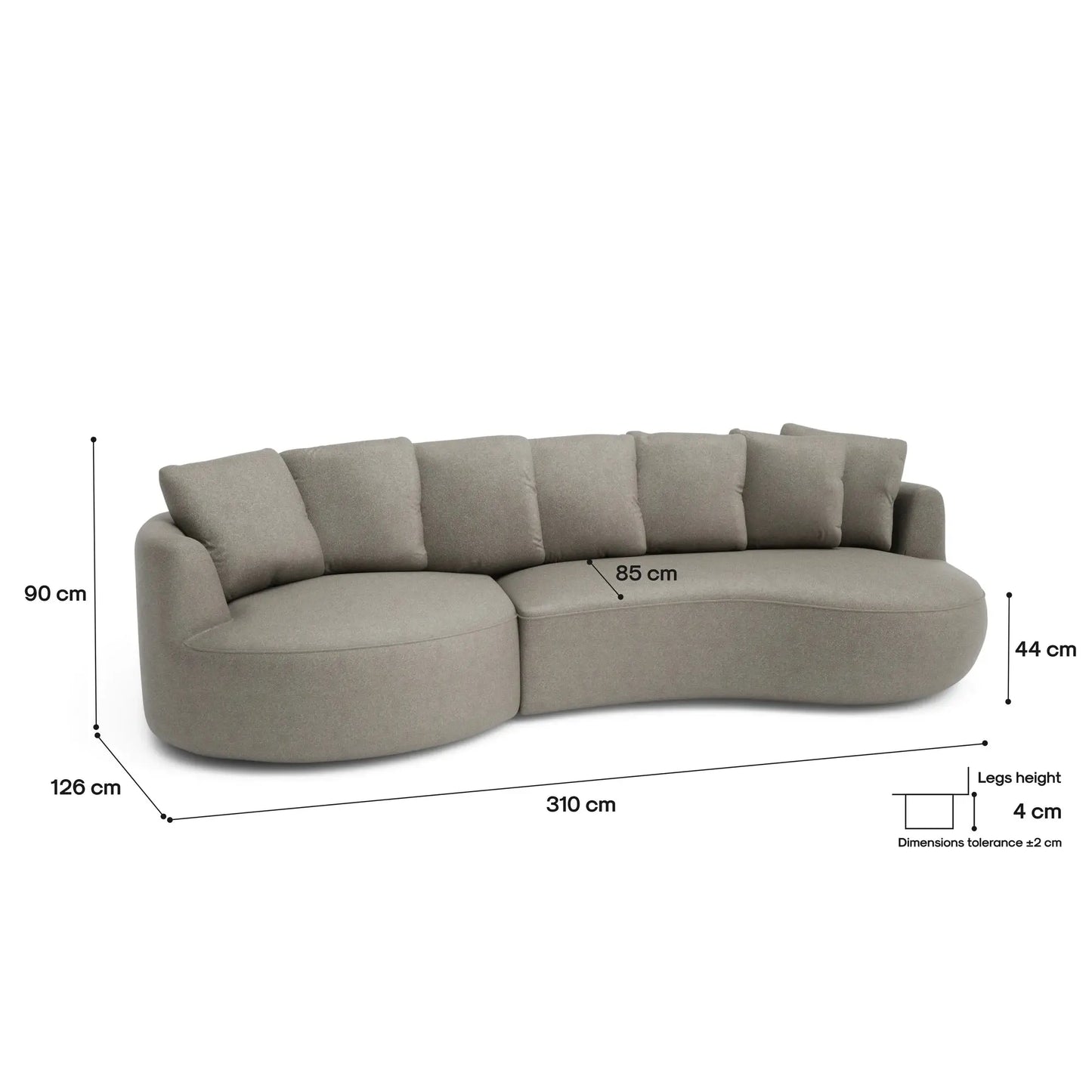 Ecksofa 4-Sitzer BELLEVILLE – Taupe