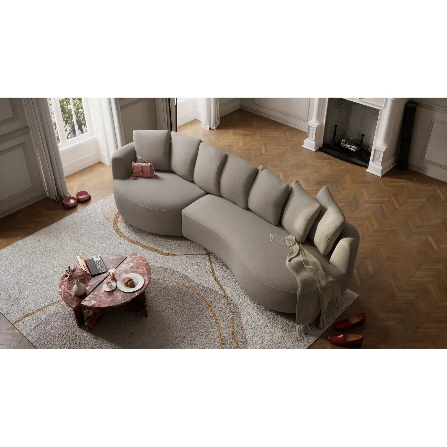 Ecksofa 4-Sitzer BELLEVILLE – Taupe
