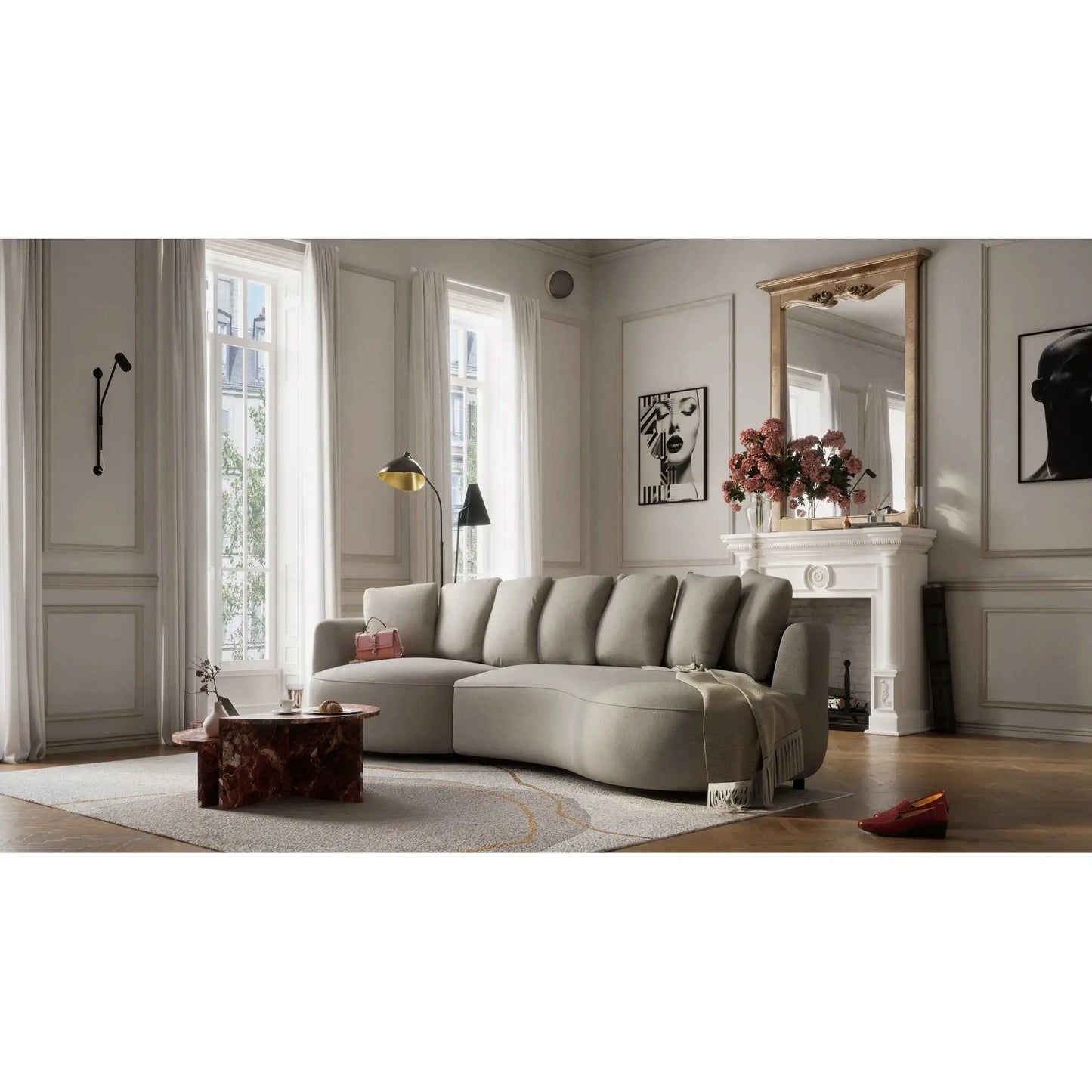 Ecksofa 4-Sitzer BELLEVILLE – Taupe