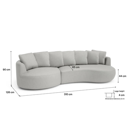 Ecksofa 4-Sitzer BELLEVILLE - Silber