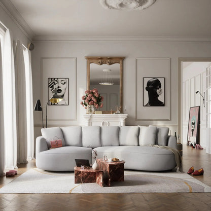 Ecksofa 4-Sitzer BELLEVILLE - Silber