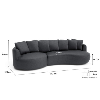Ecksofa 4-Sitzer BELLEVILLE - Grau