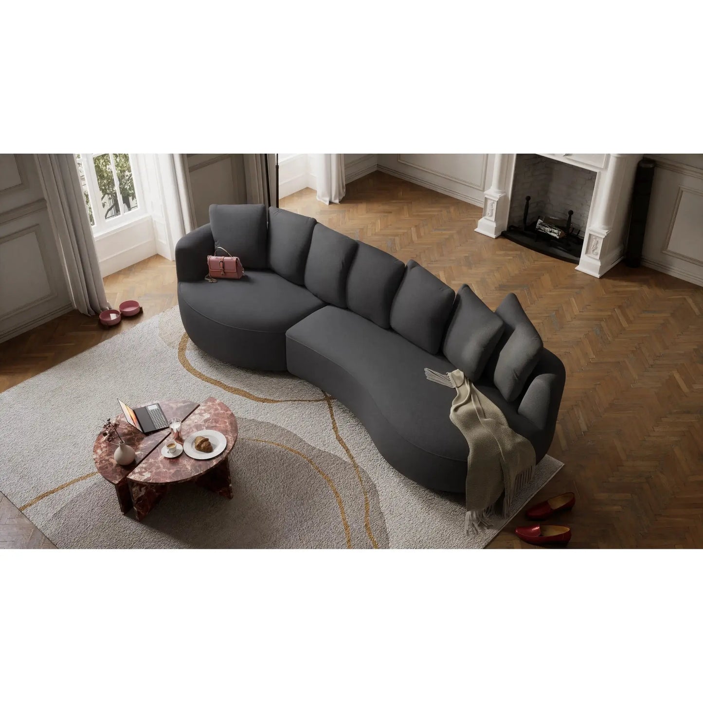 Ecksofa 4-Sitzer BELLEVILLE - Grau