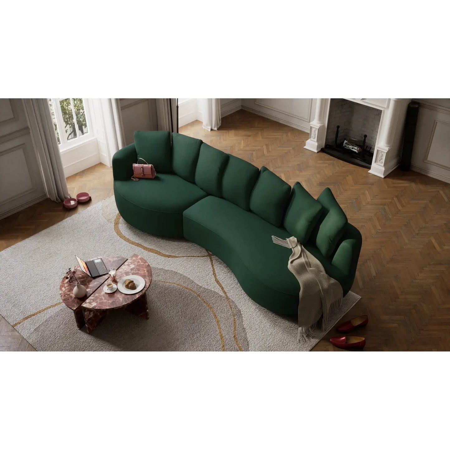 Ecksofa 4-Sitzer BELLEVILLE - Grün