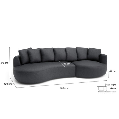 Ecksofa 4-Sitzer BELLEVILLE - Grau