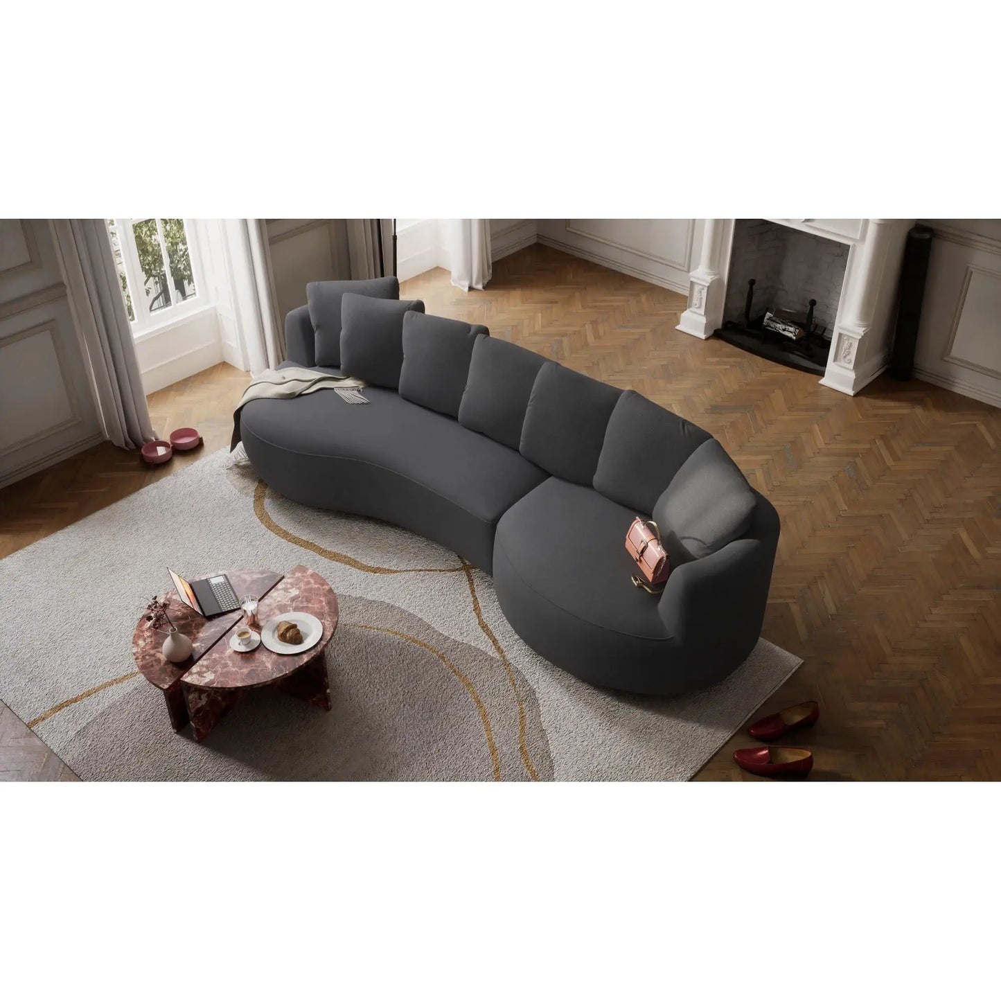 Ecksofa 4-Sitzer BELLEVILLE - Grau