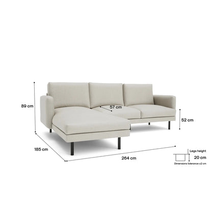 Divano Angolare 4 Posti BRERA Sinistra - Beige