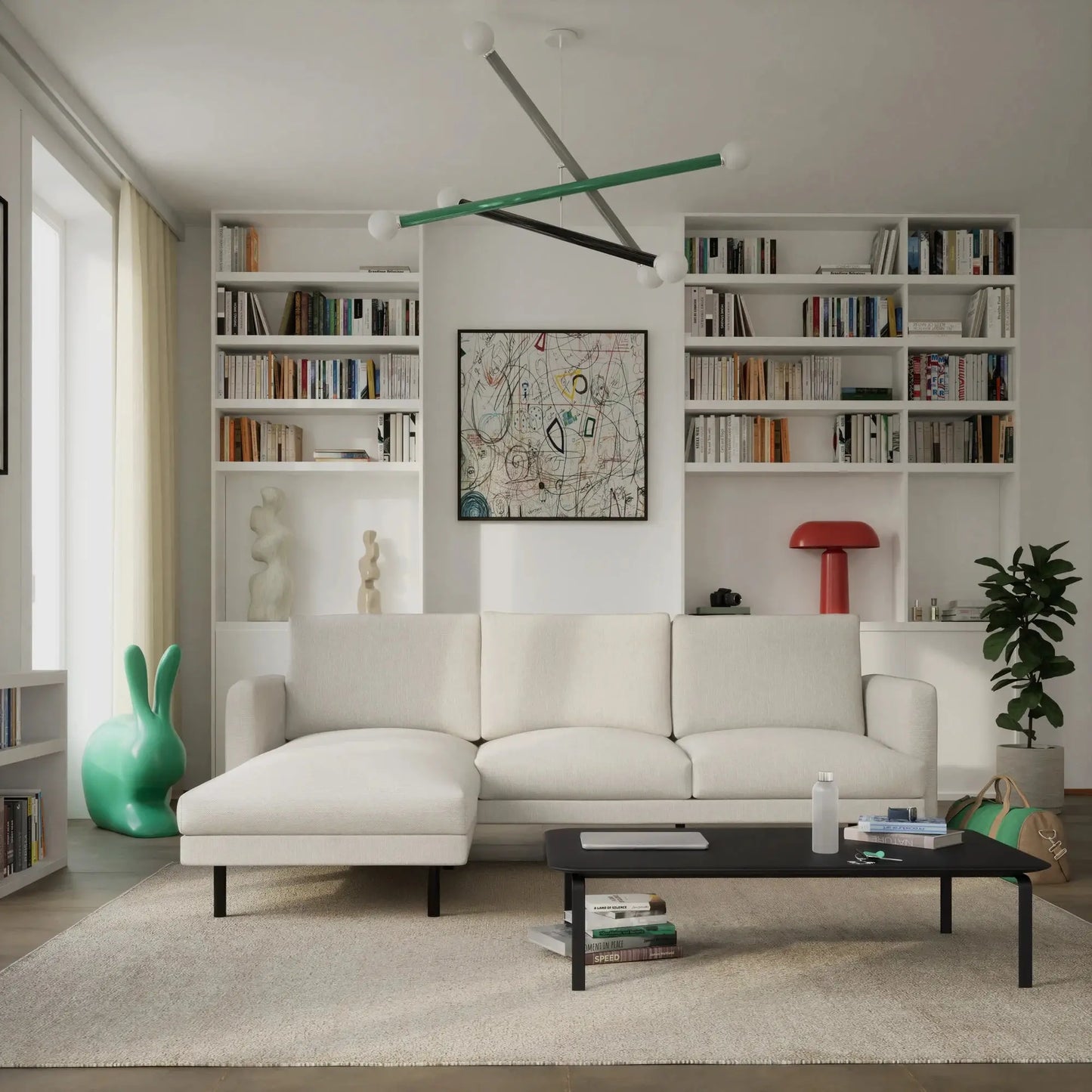 Divano Angolare 4 Posti BRERA Sinistra - Beige
