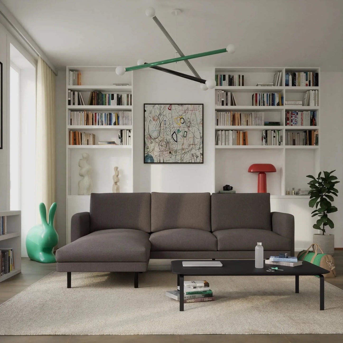 4-Sitzer Ecksofa BRERA Links - Taube