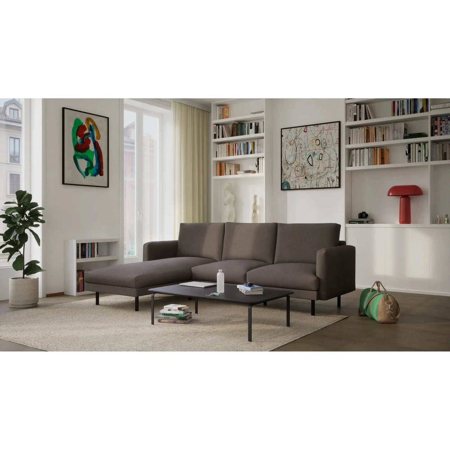 4-Sitzer Ecksofa BRERA Links - Taube