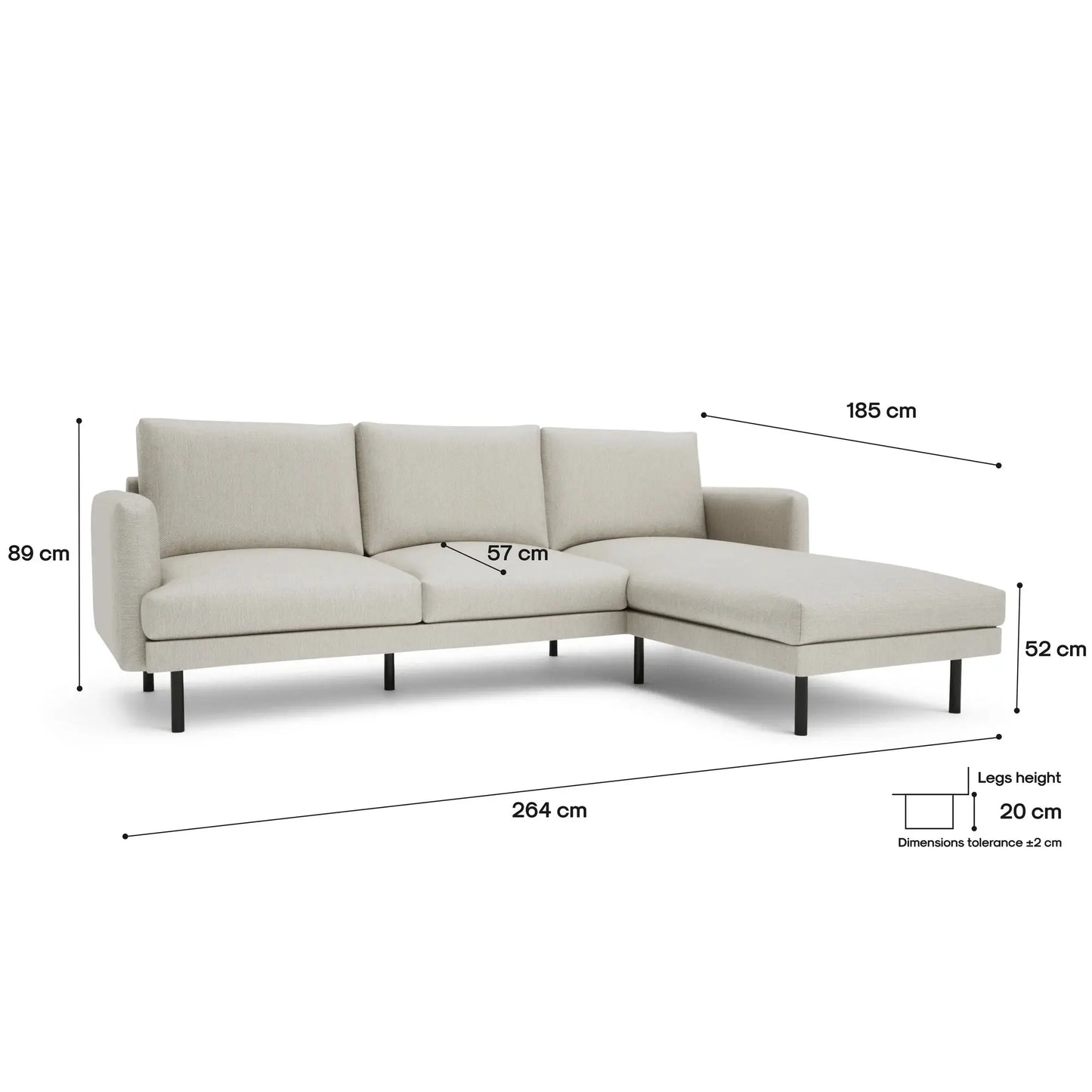 Divano Angolare 4 Posti BRERA - Beige