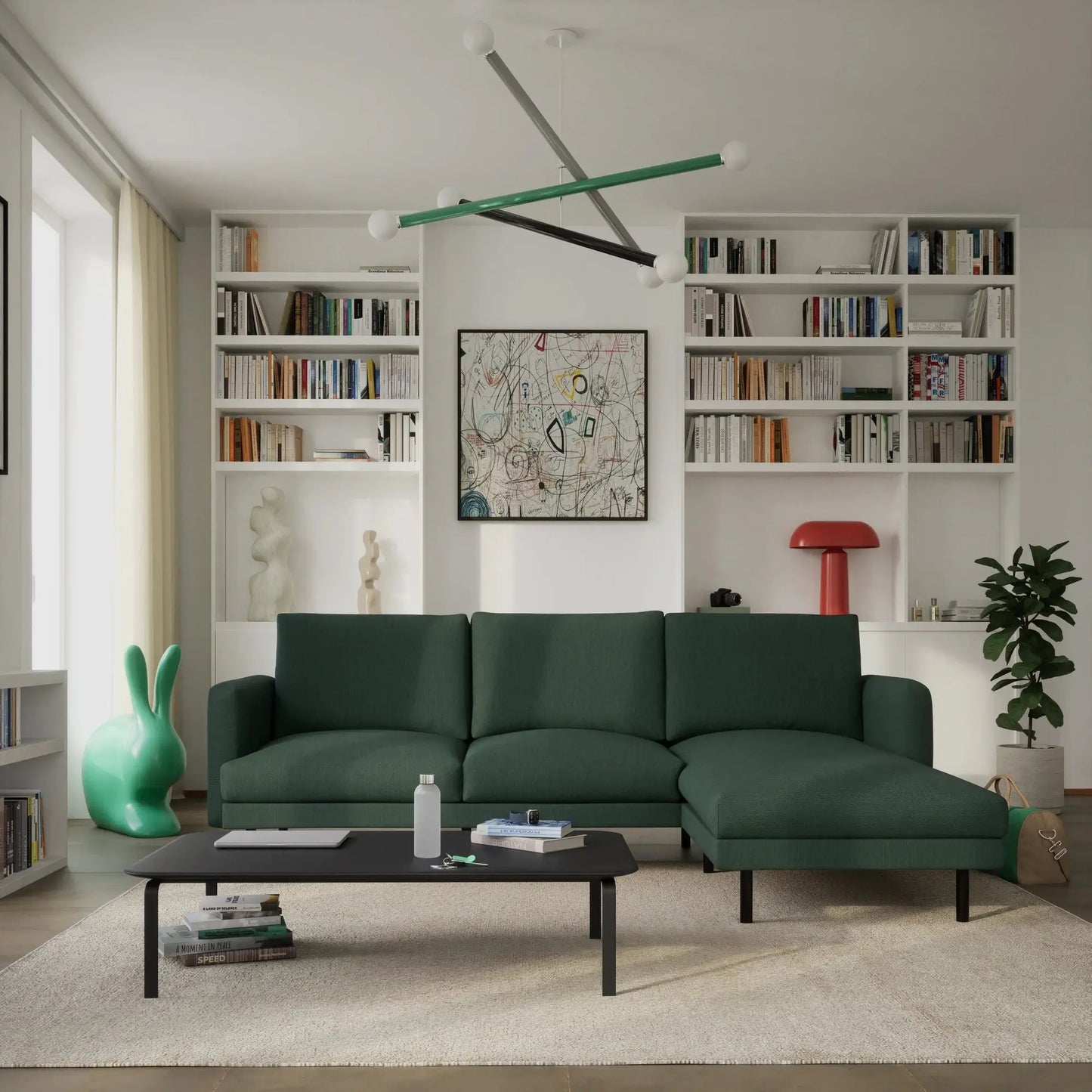 Divano Angolare 4 Posti BRERA - Verde