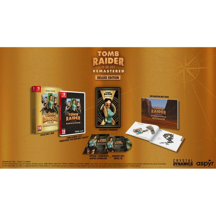 Tomb Raider I-III Remastered Deluxe Edition Nintendo Switch Starring Lara Croft ITA Copertina Pal IT