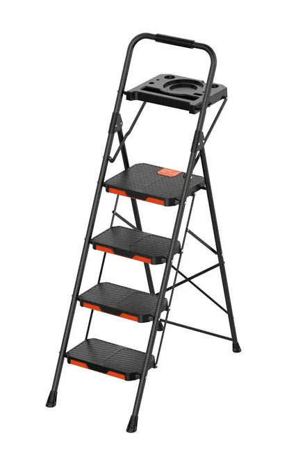 Sgabello 4 Gradini in Acciaio Verniciato con Portautensili Gierre Solid EN14183
