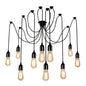 Chandelier 12 Pendants Adjustable Black E27 Vintage Spider Lamp